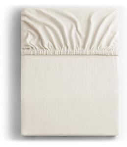 Krémově bílé džersejové prostěradlo DecoKing Amber Collection, 200/220 x 200 cm