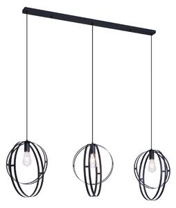 Designové závěsné svítidlo černé obdélníkové 3-světelné - Indu