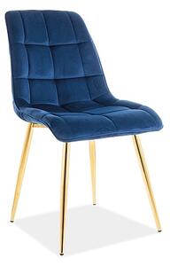 SIGNAL SIG Jídelní židlička CHIC velvet modrá/zlaté