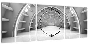 Obraz - 3D průchod (s hodinami) (90x30 cm)