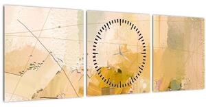 Obraz - Abstrakce, olejomalba (s hodinami) (90x30 cm)
