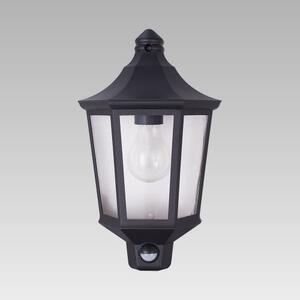 PREZENT 31601 TULSA zahradní sloupek 1xE27 / 60W, IP44, SENS, M.BK, čiré sklo