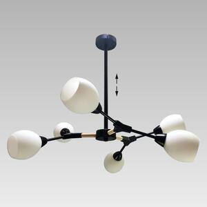 PREZENT 18300 CITTERRIO závěsné svítidlo 730 mm 6xE14 / 40W, černá, dřevo, bílá