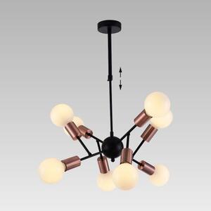PREZENT 17202 BALL závěsné svítidlo 630 mm 8xE27 / G95 / 40W, matná černá, bronz