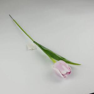 Umělý tulipán fialkovo- bílý- 43 cm, č. 20
