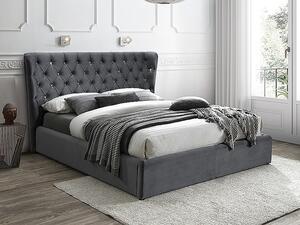 SIGNAL SIG Čalouněná postel CARVEN velvet šedá 160x200