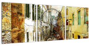 Obraz - Ulička v Benátkách (s hodinami) (90x30 cm)