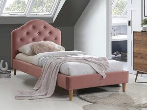 SIGNAL SIG Čalouněná postel CHLOE velvet růžová 90x200