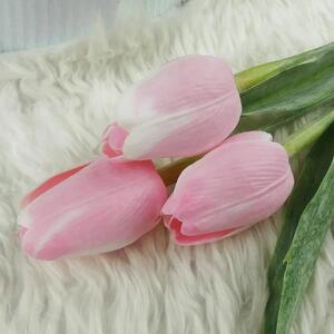Umělý tulipán růžovo- bílý- 43 cm, č. 22