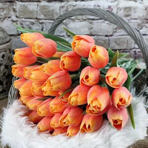 Umělý tulipán žluto- oranžový- 43 cm, č. 28