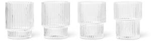 Ferm Living Sklenice na panáky Ripple set 4ks, clear