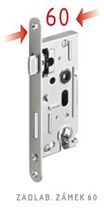 Zadlabací zámek ACT 60 mm (72 mm), BB klika-klika otvor pro obyčejný klíč, klika-klika, Otvor pro obyčejný klíč BB