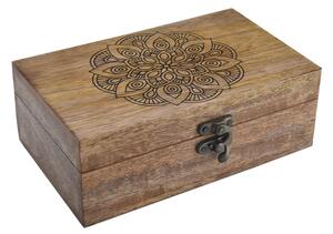 InDecor Box z mangového dřeva Mandala, 19 x 11 x 6,5 cm, S