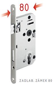 Zadlabací zámek ACT 80 mm (90 mm), BB klika-klika otvor pro obyčejný klíč, klika-klika, Otvor pro obyčejný klíč BB