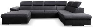 Sedací souprava COOL II | 191x343x220 cm | rozkládací + 2x úložný prostor | LEVÁ | šedo černá 23/15