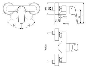Ideal Standard B1720AA - Sprchová baterie CERAFLEX lesklý chrom