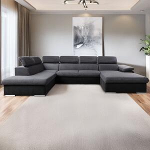 Sedací souprava COOL II | 220x343x191 cm | rozkládací + 2x úložný prostor | PRAVÁ | šedo černá 23/15