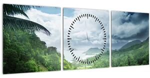 Obraz - Seychelská jungle (s hodinami) (90x30 cm)