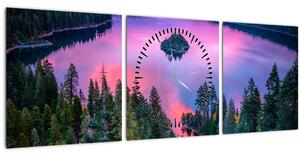 Obraz - Jezero Tahoe, Sierra Nevada, Kalifornie, USA (s hodinami) (90x30 cm)