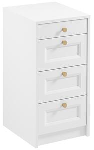 Komoda REL K4SW | 40 cm | bílá | lamino o síle 18 mm + ozdobné MDF lišty 18 mm