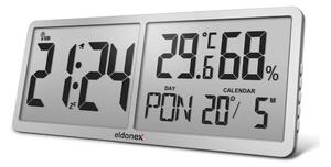 ELDONEX ECL-1110-SL - Digitální nástěnné hodiny TimeCheck 4xAA stříbrná