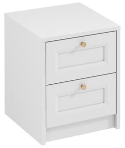 Noční stolek REL SN | 40 cm | bílá | lamino o síle 18 mm + ozdobné MDF lišty 18 mm