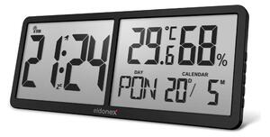 ELDONEX ECL-1110-BK - Digitální nástěnné hodiny TimeCheck 4xAA černá