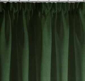 Tmavě zelený dekorační závěs se zavěšením na kolíčky 140 x 270 cm