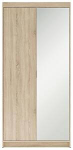 Šatní skříň ELENA 2D 1L + zrcadlo | 89,7 cm | dub sonoma