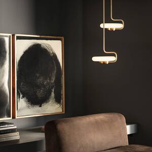 Kdln LED závěsné světlo TRATTO, mosaz, Ø 27 cm, kov/sklo