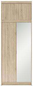 Šatní skříň ELENA 2D 1L + zrcadlo + nástavec | 89,7 cm | dub sonoma