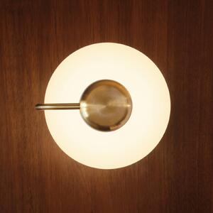 Kdln LED nástěnné světlo TRATTO, mosaz, Ø 27 cm, kov/sklo