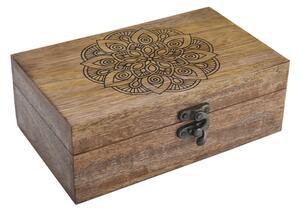 InDecor Box z mangového dřeva Mandala, 23 x 15 x 8,5 cm, L