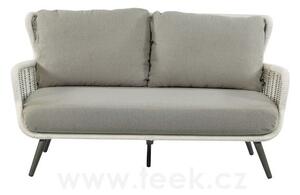 Apple Bee 2-místná pohovka Key Largo, Apple Bee, 162x92x93 cm, rám hliník barva bronze, výplet lanko Twisted Ivory, sedáky venkovní látka Bouclé Taupe