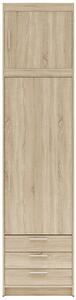 Šatní skříň ELENA 1D 3S + nástavec | 59,9 cm | UNI dvířka | dub sonoma