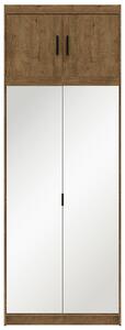 Šatní skříň ELENA 2D + zrcadla + nástavec | 89,7 cm | dub lefkas
