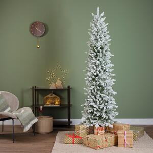 Umělý vánoční stromeček slim 210 cm se sněhem – úsporný design - So snehom - Výška 210 cm