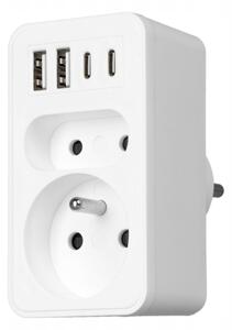 Rozbočovací zásuvka 2Z + 2xUSB-C + 2xUSB-A