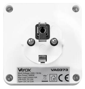 Rozbočovací zásuvka 2Z + USB-C + USB-A s LED osvětlením 0,5W/230V 3000K