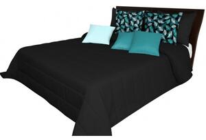 Černé přikrývky na postel s pruhovaným prošíváním
