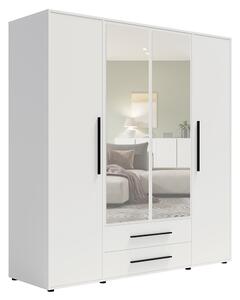 MAXIONE b | šatní skříň SZ4D2SZ MX-13 se zrcadly | 197,6 cm | bílá mat