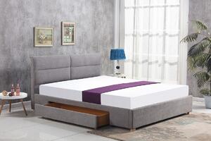 Halmar Čalouněná postel se zásuvkou MERIDA světle šedá 160x200