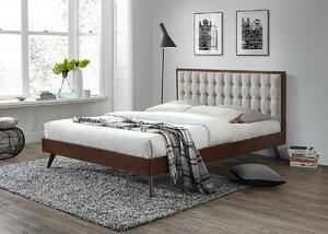 Halmar Dřevěná postel SOLOMO béžová/ořech 160x200