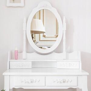 Kosmetický stolek se zásuvkami a otočným zrcadlem