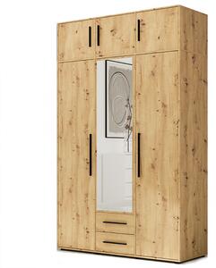MAXIONE a | šatní skříň SZ3D2SZ + nástavec | se zrcadlem | 150 cm | artisan