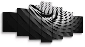 Abstraktní obraz - černobílá spirála (210x100 cm)