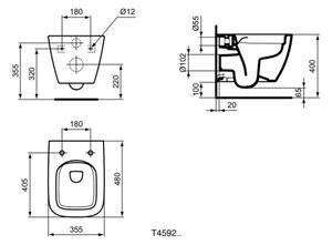 Ideal Standard T459201 - Závěsné WC Rimless I.LIFE S keramika/bílá