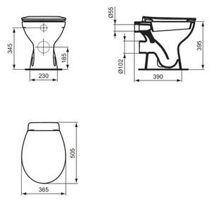 Ideal Standard W333101 - Stojící WC EUROVIT keramika/bílá