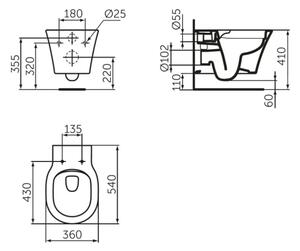 Ideal Standard E228801 - Závěsné WC Rimless CONNECT AIR keramika/bílá