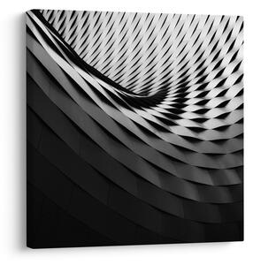 Abstraktní obraz - černobílá spirála (30x30 cm)